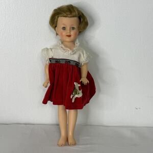 Vintage Ideal Shirley Temple ST-12 Doll 12in Plastic Sleep Eyes Vogue Dress USA